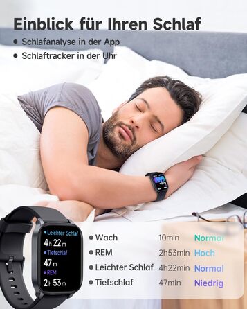 Розумний годинник TOOBUR з функцією телефону, сумісний з Alexa, фітнес-годинник зі 100 видами спорту, серцевий ритм, сон, фітнес-трекер для чоловіків та жінок, водонепроникний IP68, сумісний з Android та iOS, темно-чорний