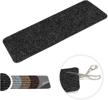 Килимок для сходів Kettelservice-Metzker Tulus Прямокутний - килимок антрацит самоклеючий 60x25см антрацит