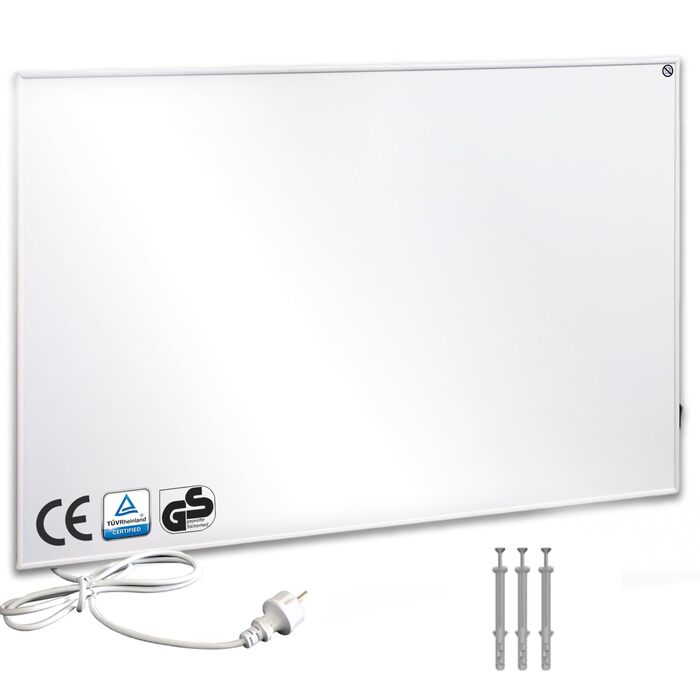 Інфрачервоний обігрівач 500 Вт, енергозберігаючий інфрачервоний настінний обігрівач для площі 5-10 м, електричний обігрівач із захистом від перегріву, сертифікований TV SD, 703x603 мм, 500 Вт з механічним вимикачем