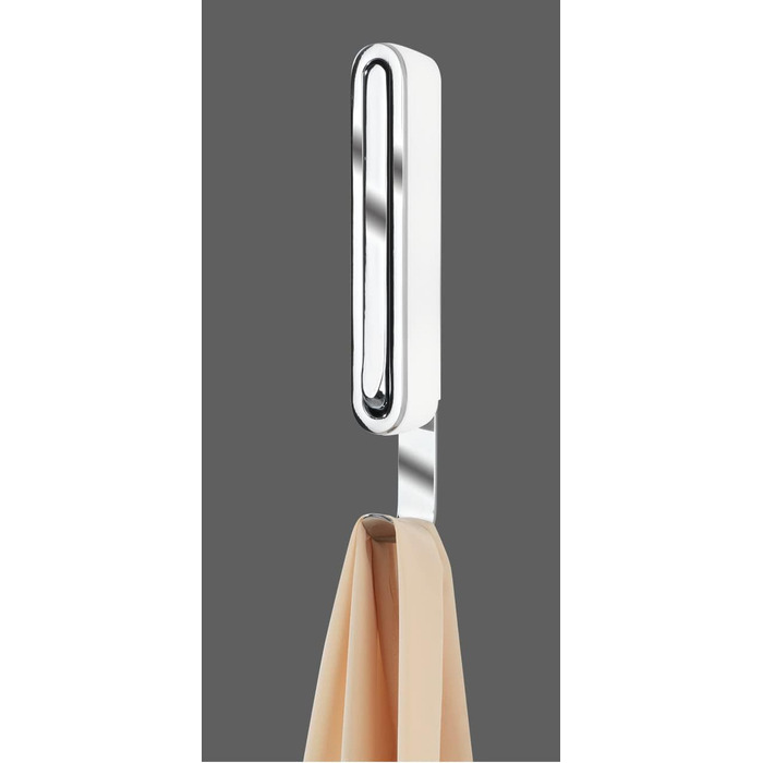 Складаний гачок, складаний настінний гачок із захистом від ковзання, метал/пластик, 2,5 x 18 x 2,5 см, білий