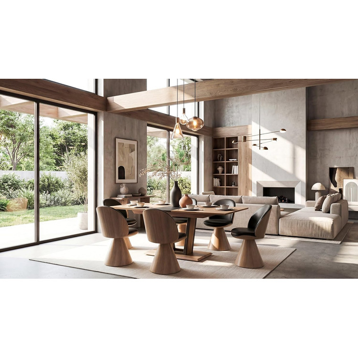 Розсувний обідній стіл Newroom до 200 см кольору Wild Oak Anthracite - Сучасний обідній стіл - 160-200 x 76 x 90 см (Ш x В x Г) - Розсувний стіл із синхронізованим механізмом висування - Їдальня, Кухня, Вітальня