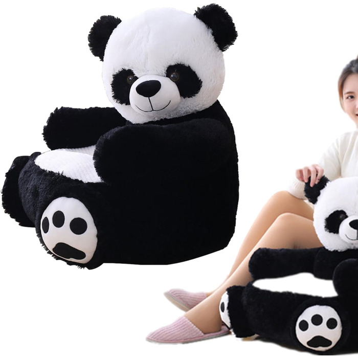Дитяче тканинне крісло-панда pologmase Плюшеве дитяче крісло-диван-панда, дитячий диван-крісло для читання, сидіння-підтримка для тварин для дітей, малюків, хлопчиків, дівчаток, велика панда