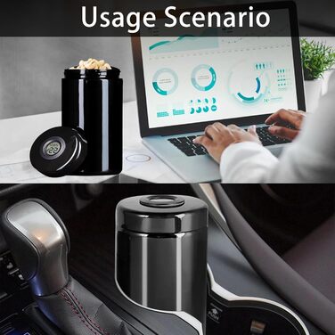 Банки для зберігання, контейнери для зберігання об&39ємом 500 мл з гігрометром у кришці, захист від ультрафіолету, скло для зберігання, консервація, стійкі до запахів, герметичні, біофотонне скло - фіолетово-чорне