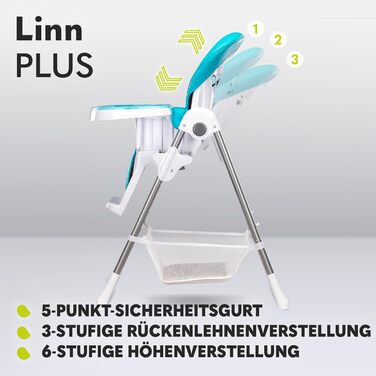 Стільчик для годування 2-в-1, високий, регульований стільчик, знімний піднос, нековзний, від 6 до 36 місяців, 5-точкові ремені без