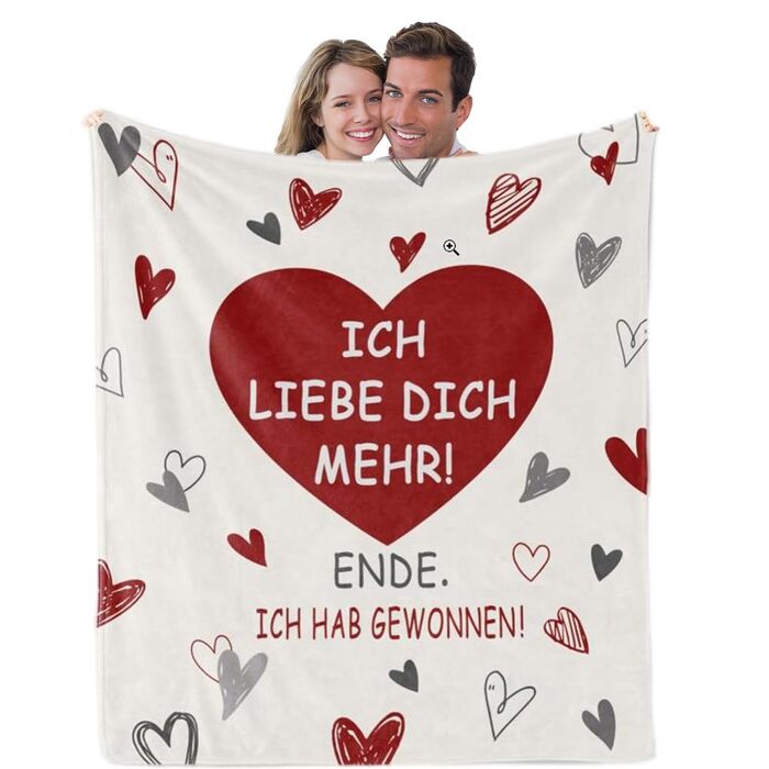 Подарунки &quotЯ тебе кохаю&quot для жінок та чоловіків, подарунки для партнера для нього та неї, персоналізована ковдра на річницю весілля, День святого Валентина, Різдво, подарунки на річницю весілля для чоловіків та жінок, плед-обіймач 150 x 130 см