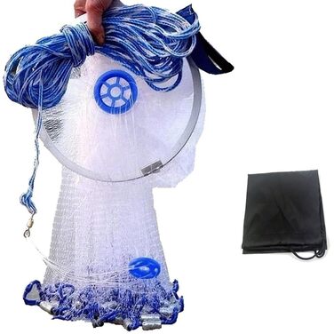 Закидна сітка з алюмінієвою рамкою, розмір вічка 0,8 дюйма, діаметр 7,813,8 футів, біла. Діаметр 2,4 метра (металева пластина)