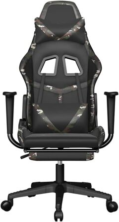 Геймерське крісло, офісне крісло, з підставкою для ніг, чорне та камуфляжне, штучна шкіра