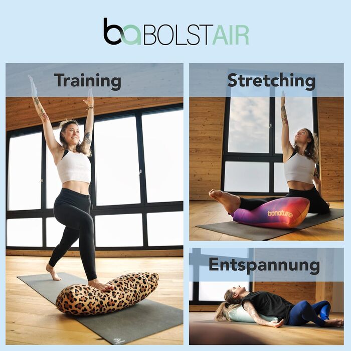 Надувна подушка для йоги BOLSTair для медитації, дорожня подушка, виготовлена з екологічно чистих матеріалів у Німеччині із запатентованим механізмом насоса, винно-червоного кольору