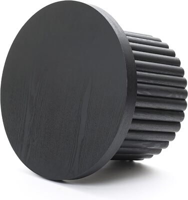 Круглий журнальний столик, сучасний дерев&39яний стіл для вітальні, журнальний столик для вітальні (чорний, Ø60 см x В40 см) Чорний Ø60 см x В40 см