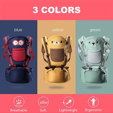 Ергономічне сидіння на стегнах Rufun Carrier для новонароджених спереду та ззаду