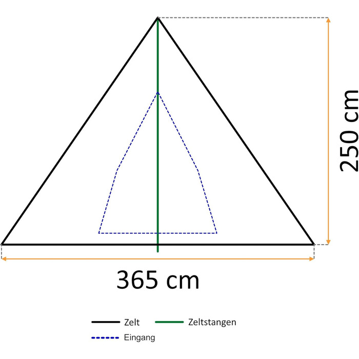 Намет CampFeuer Tipi Tent Spirit для 4 осіб Індіанський намет для кемпінгу, походів, водяний стовп 3000 мм Намет-гребень, намет-піраміда, круглий намет Груповий намет, кемпінговий намет, сімейний намет, коричневий/світло-коричневий