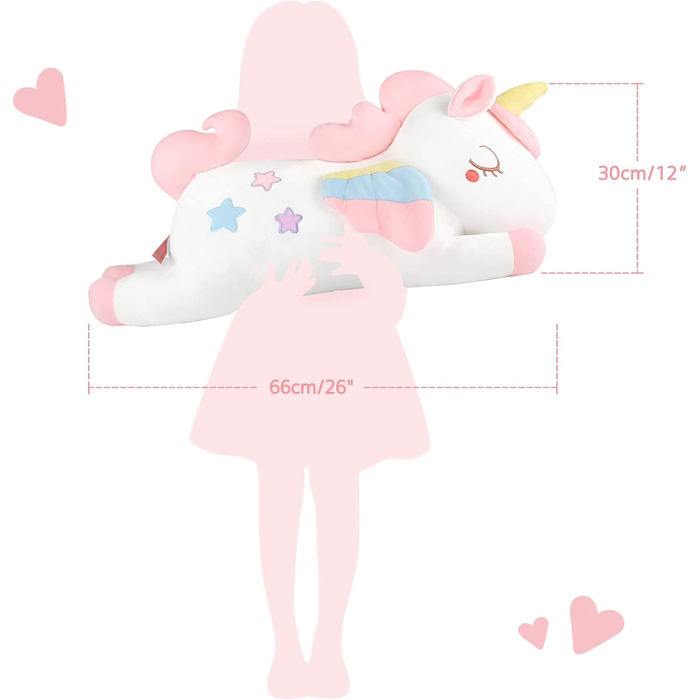 Плюшева іграшка GAGAKU, обтяжений єдиноріг, 66 см, білий