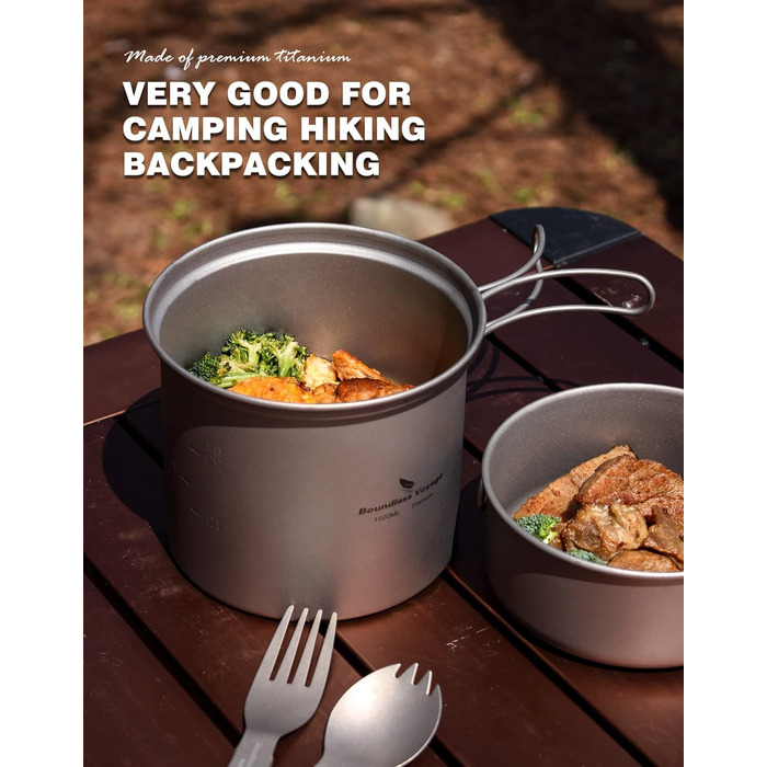 Кемпінговий посуд Легкий набір вуличних мисок Набір для приготування їжі зі складною ручкою Вуличне кухонне начиння для 1-2 осіб 2