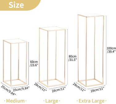 Весільні прикраси для столів з акриловою тарілкою - 3 шт. и Висока золота ваза для центрального елемента Колона Підставка для квітів для весільних вечірок Прикраси для дому (60см/80см/100см) 60см80см100см Золото