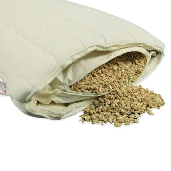 Подушка з лушпиння спельти 40x80, з чохлом з овечої вовни, лушпиння спельти, лушпиння спельти