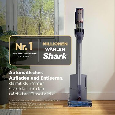 Акумуляторний пилосос Shark PowerLite Clean & Empty Pet з базою для автоматичного спорожнення, для всіх типів поверхонь, HEPA-фільтр, до 40 хв роботи BU3621EUT