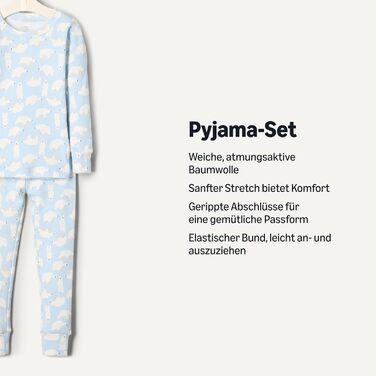 Унісекс-піжами з бавовни облягаючого крою для немовлят та дітей Storeo Essentials x Sofia Grainge, 2 шт., 4 роки, колір білий ведмідь/світло-блакитний