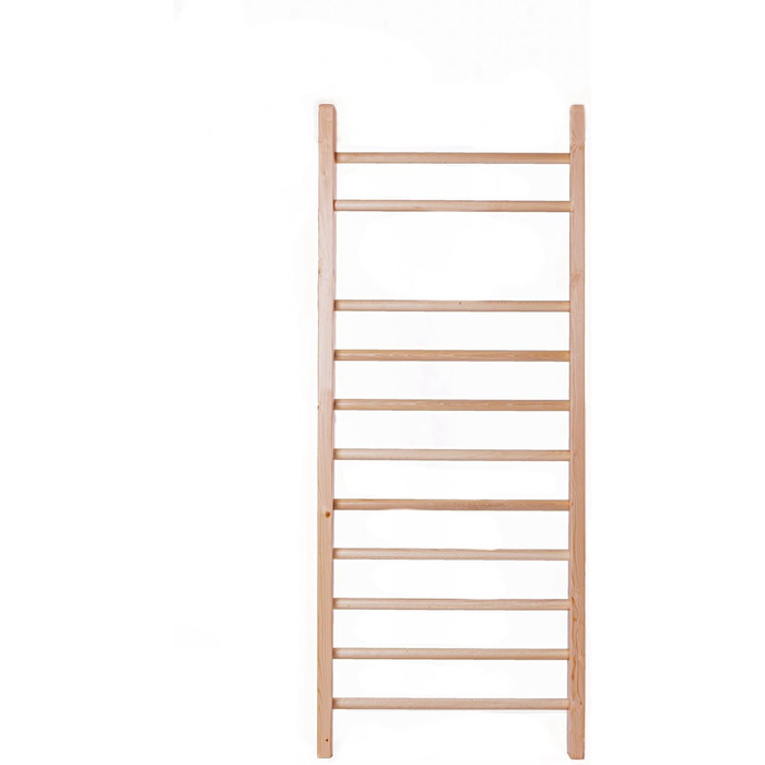 Шведська стінка з бука для фізіотерапії, гімнастики та фітнесу - підходить для використання вдома, в спортзалах, клініках, школах або фітнес-центрах - 195 x 80 см Натуральний колір