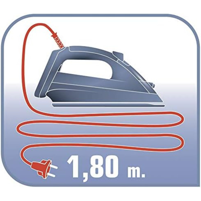 Суха праска 1200 Вт технологія Durilium підошви термостат готове світло наддовгий шнур живлення білий / темно-червоний, 4030 Easyg