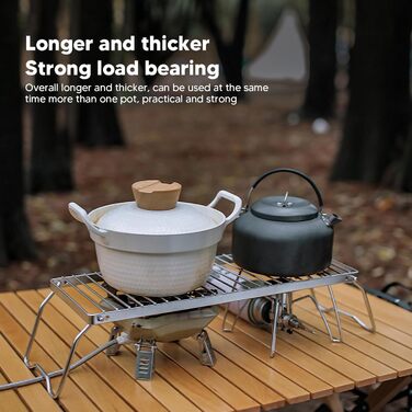 Складаний кемпінговий гриль з нержавіючої сталі з регульованою висотою, товстіші решітки для багаття, гриль-рюкзак без протікання для використання на свіжому повітрі, довговічна продуктивність