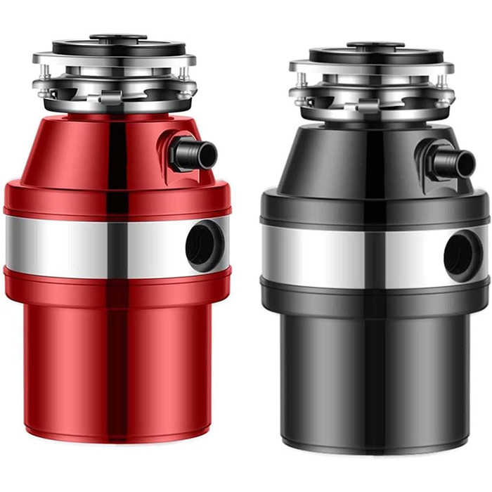 Подрібнювач побутових харчових відходів 370 Вт, багатоступеневий подрібнений подрібнювач кухонних відходів для прибирання сміття, Black Schwarz