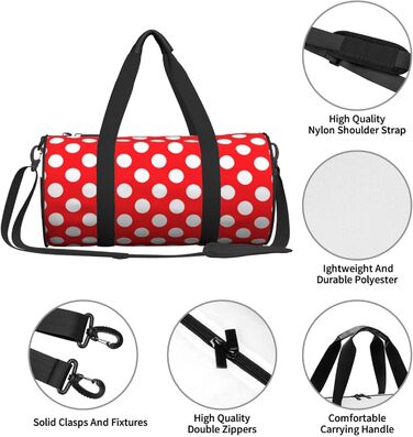 Синя смугаста сумка-дорожня сумка з черепом, кругла, великої місткості, легка та міцна, чудовий подарунок для піших прогулянок, відпустки, ділових поїздок та іншого, з милим гороховим візерунком, універсальний розмір.