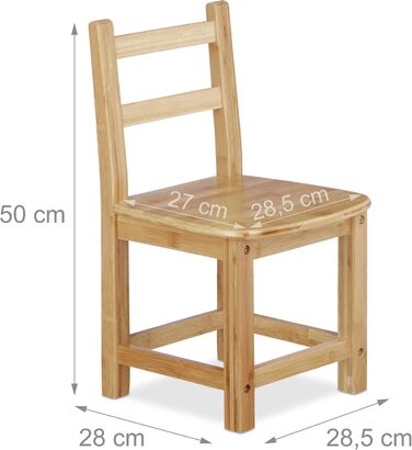 Дитячий стілець RUSTICO з бамбука, для хлопчиків і дівчаток, стілець для дитячої кімнати, ВхШхГ приблизно 50 x 28,5 x 28 см, натур