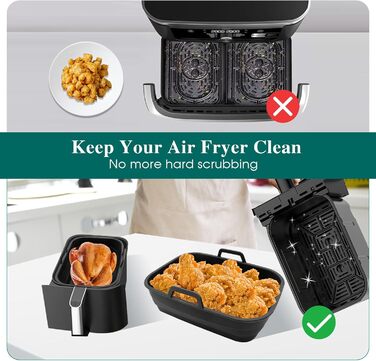 Аксесуари для фритюрниці, 7PC Аксесуари Аерофритюрниця, Аксесуари для фритюрниці Ninja Foodi AF400EU AF300EU Аксесуари для фритюрниці COSORI 7.5-9.5L Інші аксесуари для двозонної фритюрниці