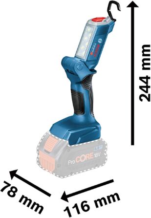 Акумуляторний світлодіодний ліхтар для будівельного майданчика Bosch Professional 18V System GLI 18V-300 (макс. яскравість 300 люмен, без акумулятора/зарядного пристрою)