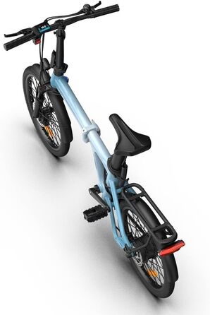 Складаний електровелосипед, ремінний привід, міський велосипед, автоматична 3-швидкісна внутрішня втулка, задній двигун, електровелосипед для жінок/чоловіків, схвалено німецькими правилами дорожнього руху (StVZO), синій, 20Ultra