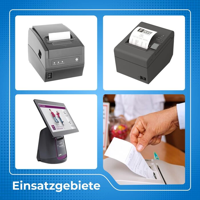 Термопапір THERMALKING у рулонах 80 мм x 80 мм x 12 мм для чекових принтерів, таких як Epson, IBM тощо - Рулони чеків 80x80x12 Термопапір - Рулони касового апарату Термопапір - Підходить для систем друку з вимогами до паперу до 80 м (40 шт.) 80 мм - Ø80 м