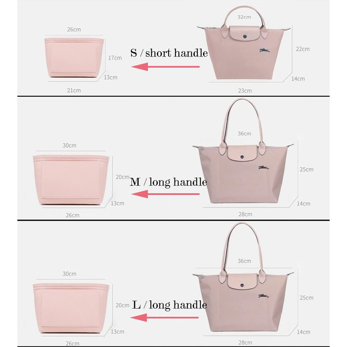 Фетровий органайзер для сумок Lckaey, великий, Y012-beige-L L/11.4*7.3*8.86in Beige