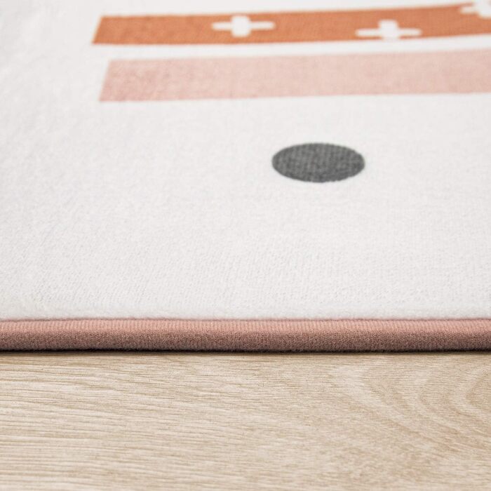 Дитяча кімната дитячий килим дитячий килимок райдужний мотив з дизайном серця, колір кремовий, розмір Ø 150 см круглий