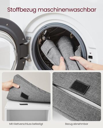 Лавка для взуття VASAGLE, полиця для взуття із сидінням, лавка для зберігання речей, добре оббита, лавка для передпокою з 10 відділеннями, регульовані полиці, для спальні, 30 x 104 x 48 см, біло-сірий LHS10WT білий сірий