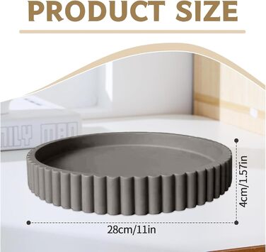 Круглий декоративний піднос, мінімалістичний піднос, декоративний піднос для свічок, органайзер для домашнього декору для вітальні, бару, напоїв, вечірки, дому, кухні (чорний)