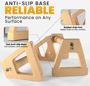 Великі ручки для віджимань 2 нековзні та захисні для суглобів дерев&39яні ручки ідеальне обладнання для паралельних занять та калістеніки для тренувань з власною вагою в приміщенні та на вулиці ідеально підходить для віджимань та стійки на руках