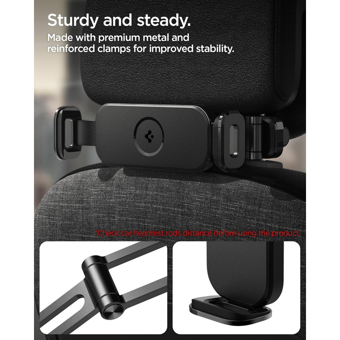 Універсальний тримач для планшета Spigen OneTap автомобільний, висувне кріплення на підголівник автомобіля, поворот на 360 для iPa