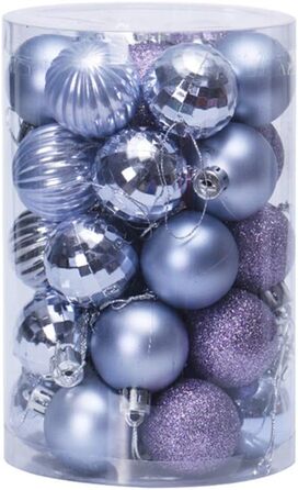 Набір різдвяних кульок з 34 предметів фіолетові Uposao