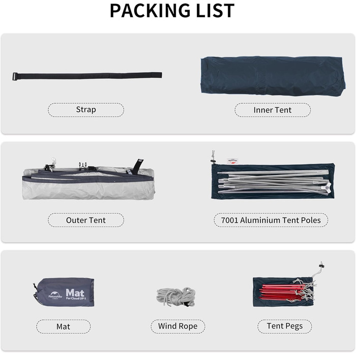 Намет Naturehike Cloud Up 1, 3-4 сезони, легкий туристичний намет для 1 особи, водонепроникний, захищений від комах сімейний намет для активного відпочинку, походів, альпінізму, синій