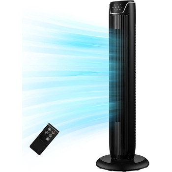 Баштовий вентилятор безшумний з пультом дистанційного керування 92см, мобільний вентилятор, вентилятор колонний, таймер на 7 годин
