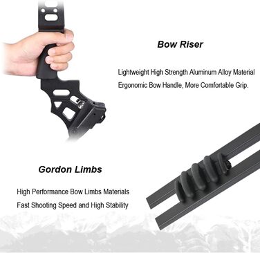 Набір складених луків JUNXING X8 – регульований 20–70 lb для полювання, дорослих, молоді, початківців, стрільби з лука на свіжому повітрі, лівий/правий, чорний