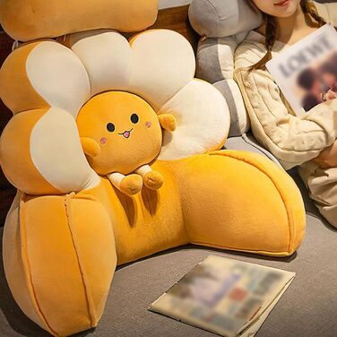 Подушка для читання PERS для дітей та дорослих, плюшева подушка для спини, ергономічна подушка для спини, зручна подушка для підтримки попереку з підлокітником для перегляду телевізора, гри та роботи (розмір 7055 см, колір A) 7055 см A