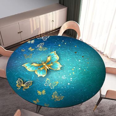 Скатертина миється кругла 90 см, еластичні зовнішні скатертини водовідштовхувальні водовідштовхувальні скатертини з ефектом лотоса