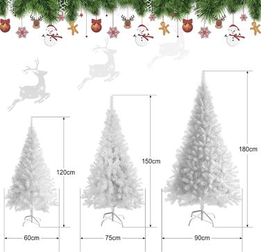 Штучна ялинка 120 см біла Homewit