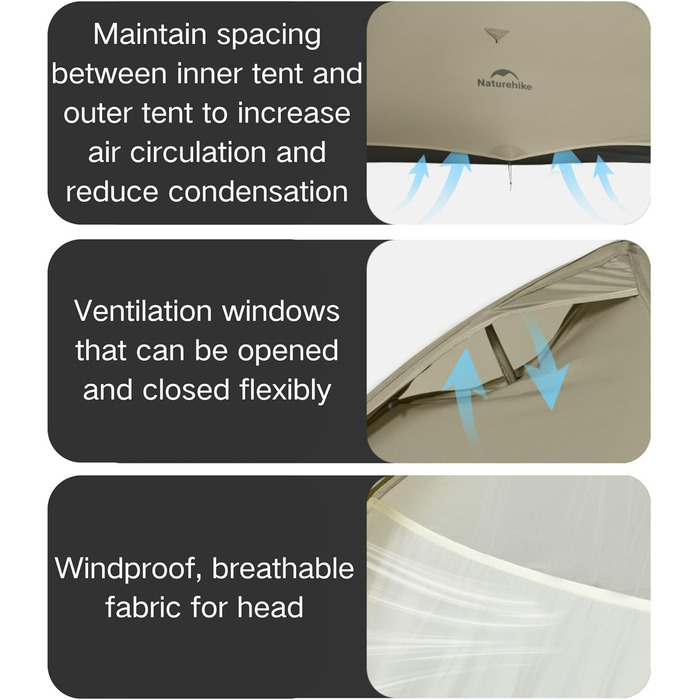 Намет Naturehike Cloud Up Pro, оновлення 2024, надлегкі намети, 1,75 кг (усі аксесуари включені), подвійний намет для 2 осіб, для їзди на велосипеді, кемпінгу, походів, зелений - 3 особи