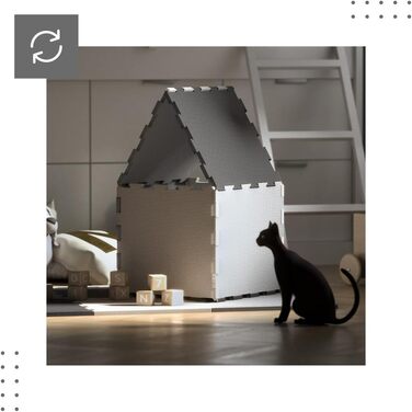 Тварин Головоломка Килимок-головоломка Дитячий килимок Килимок Килимок з пінопласту Килимок для захисту підлоги з хвилястим краєм Нетоксичний Водонепроникний Не ковзає Чорний світло-сірий білий (темно-сірий/світло-сірий/бежевий, 158x158 см), 40 9