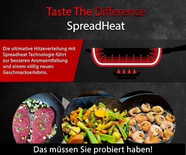 Чавунна сковорода Oakfire 28 см - Чавунна сковорода для індукції - Міцна чавунна сковорода - Чавунна сковорода для гриля для смаже