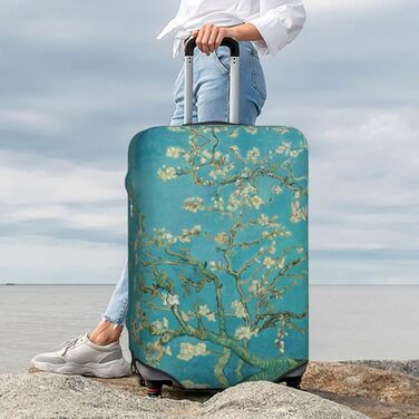 Чохол для валізи Пілотський кокпіт, захист від пилу та подряпин, квітковий принт Мигдалевий цвіт, розмір 80