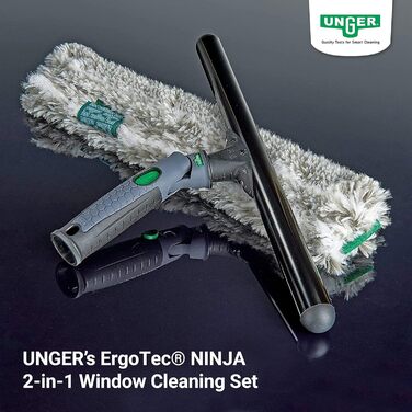 Стартовий набір для миття вікон UNGER ErgoTec Ninja 2в1 (в т.ч. мийка ракель, для професійного миття/миття скла) AKN10