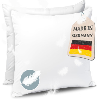 Подушка Пір'яна подушка Зроблено в Німеччині - Подушка з 100 пір'яним наповнювачем - Пір'яна подушка з бавовняним чохлом - Сертифі
